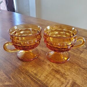 Indiana Whitehall Colony Amber Glasses Set of Two